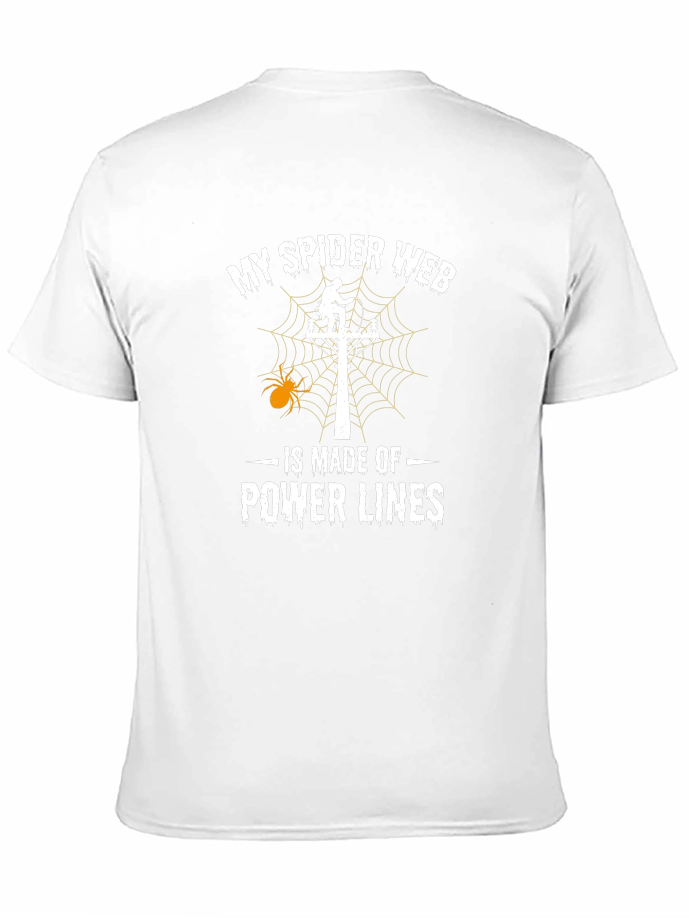 Power Line Spider Web T-Shirt Lineman Halloween Tee