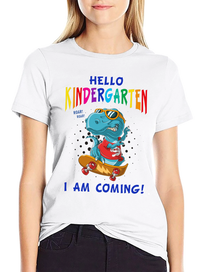Hello Kindergarten T-Shirt Dinosaur Skateboard