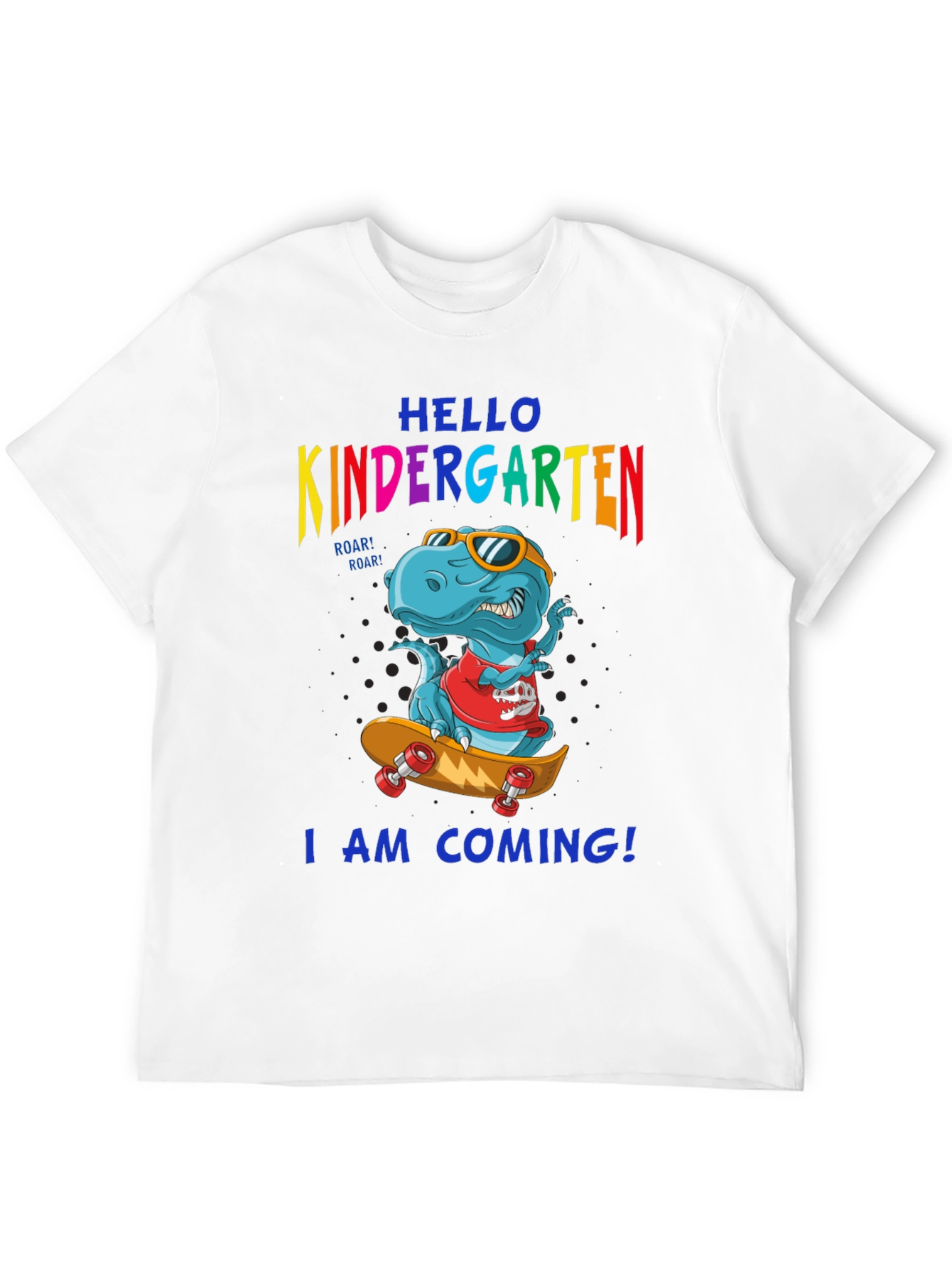 Hello Kindergarten T-Shirt Dinosaur Skateboard