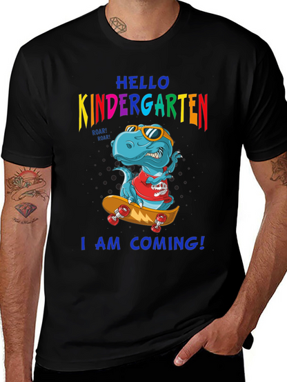 Hello Kindergarten T-Shirt Dinosaur Skateboard