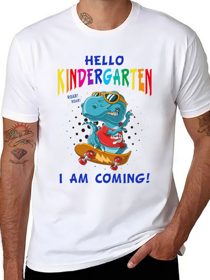 Hello Kindergarten T-Shirt Dinosaur Skateboard