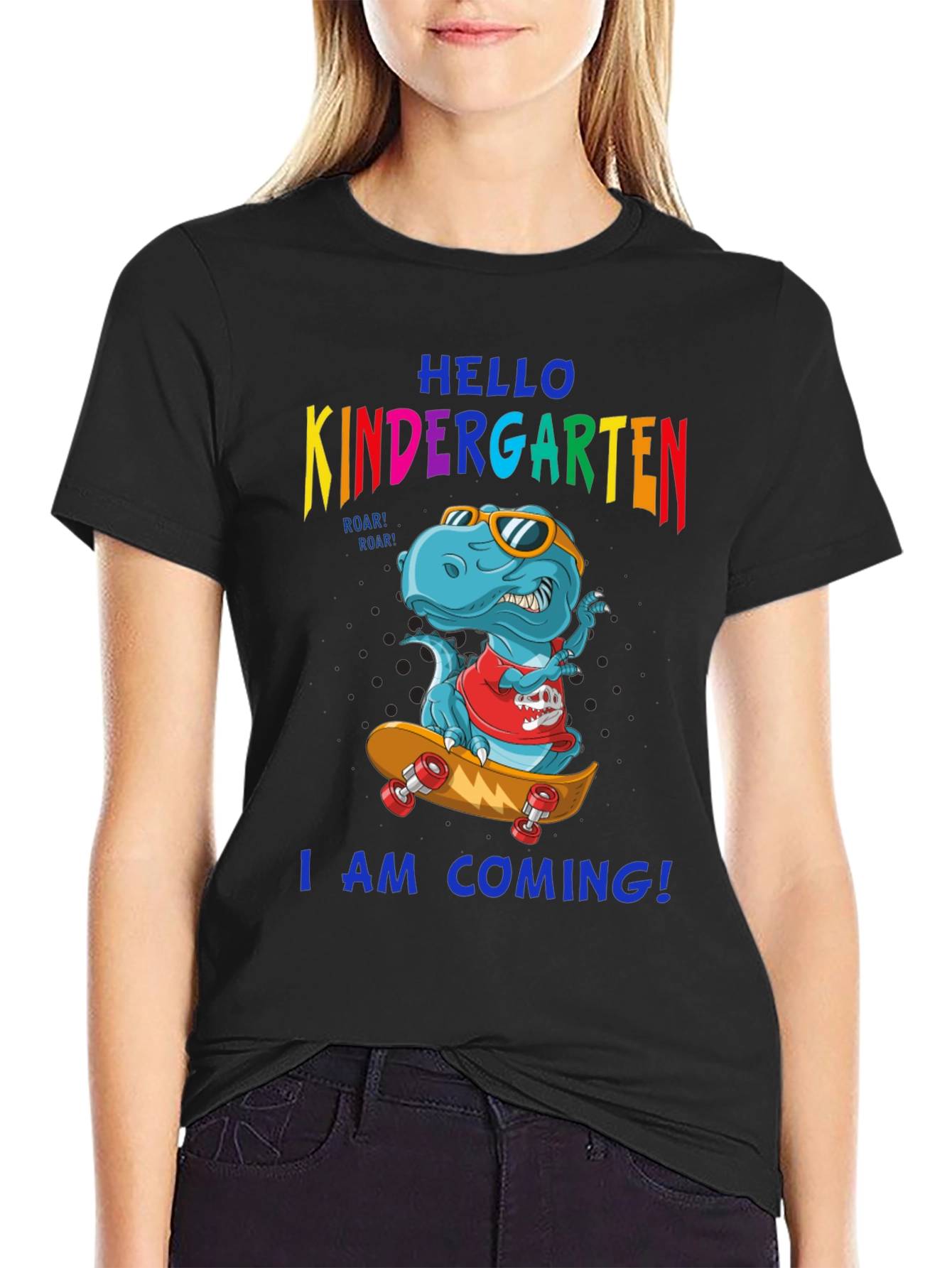 Hello Kindergarten T-Shirt Dinosaur Skateboard