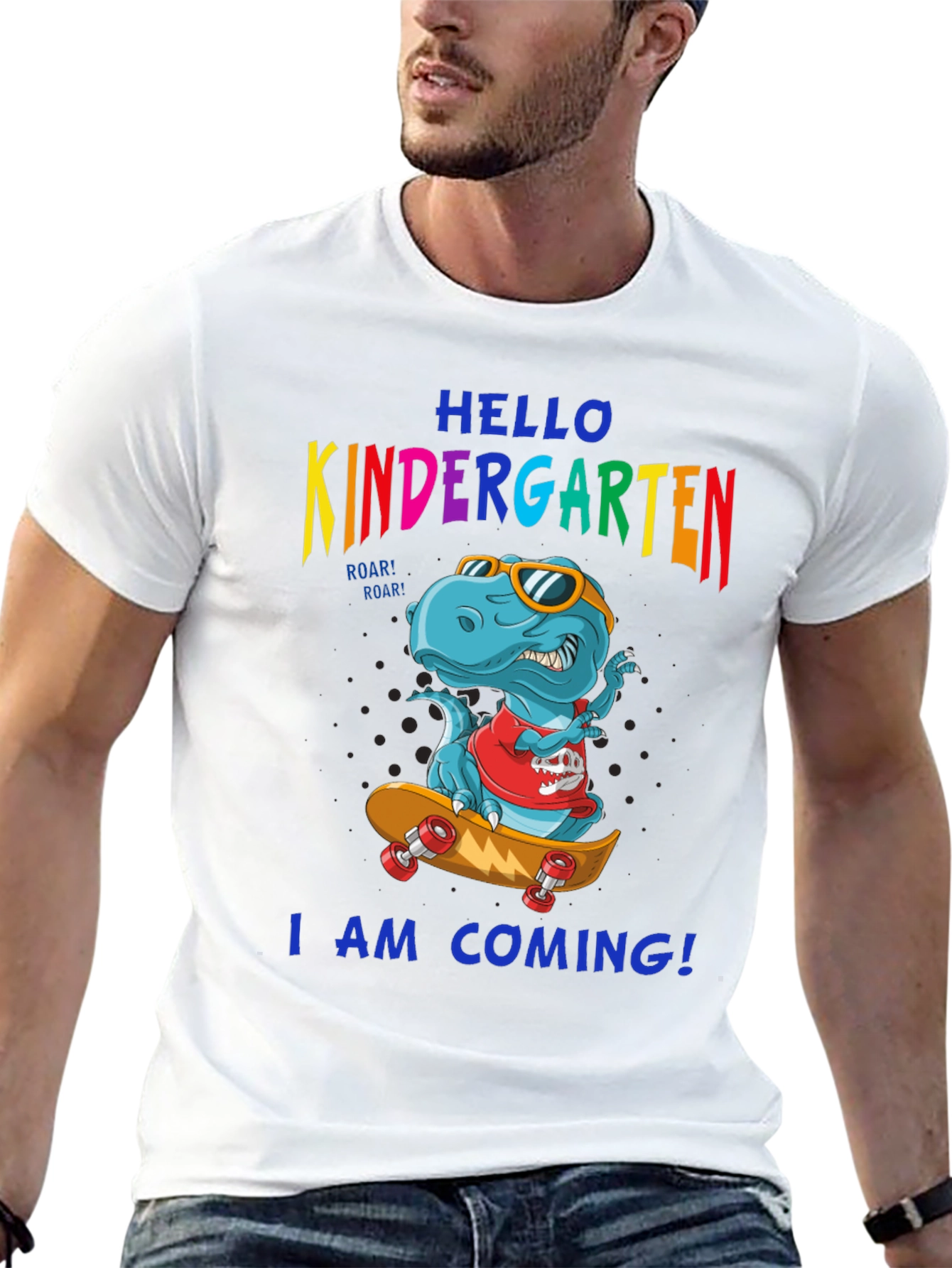 Hello Kindergarten T-Shirt Dinosaur Skateboard