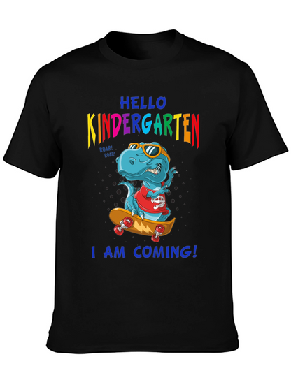Hello Kindergarten T-Shirt Dinosaur Skateboard
