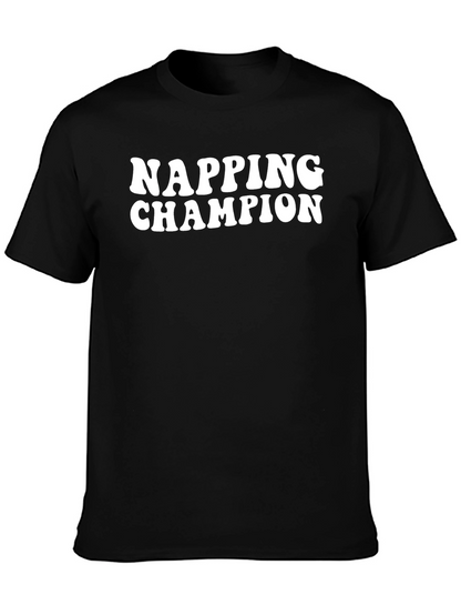 Napping Champion Black Graphic T-Shirt