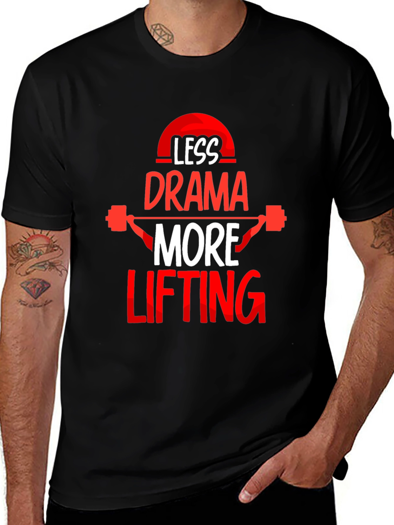Less Drama More Lifting Black T-Shirt