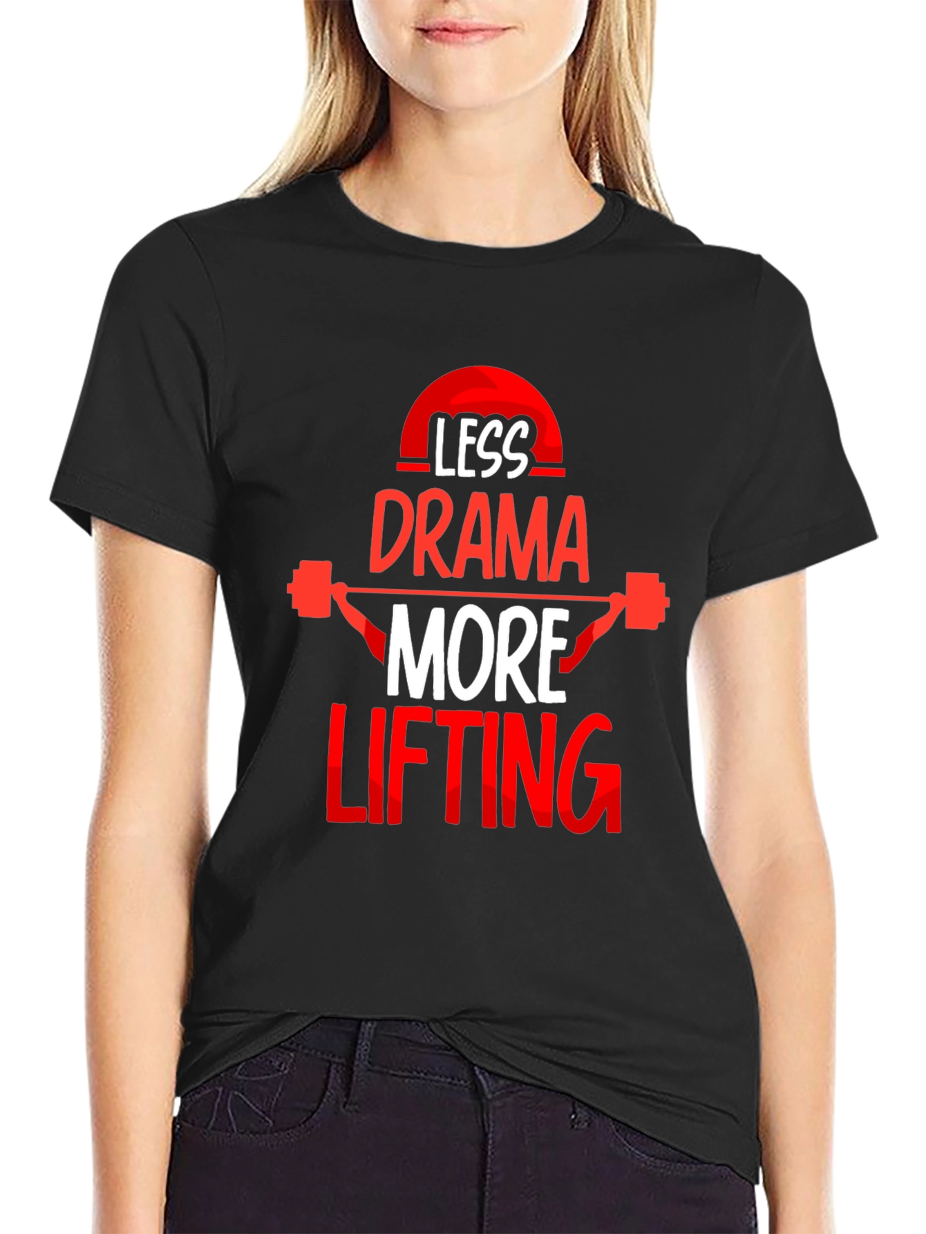 Less Drama More Lifting Black T-Shirt