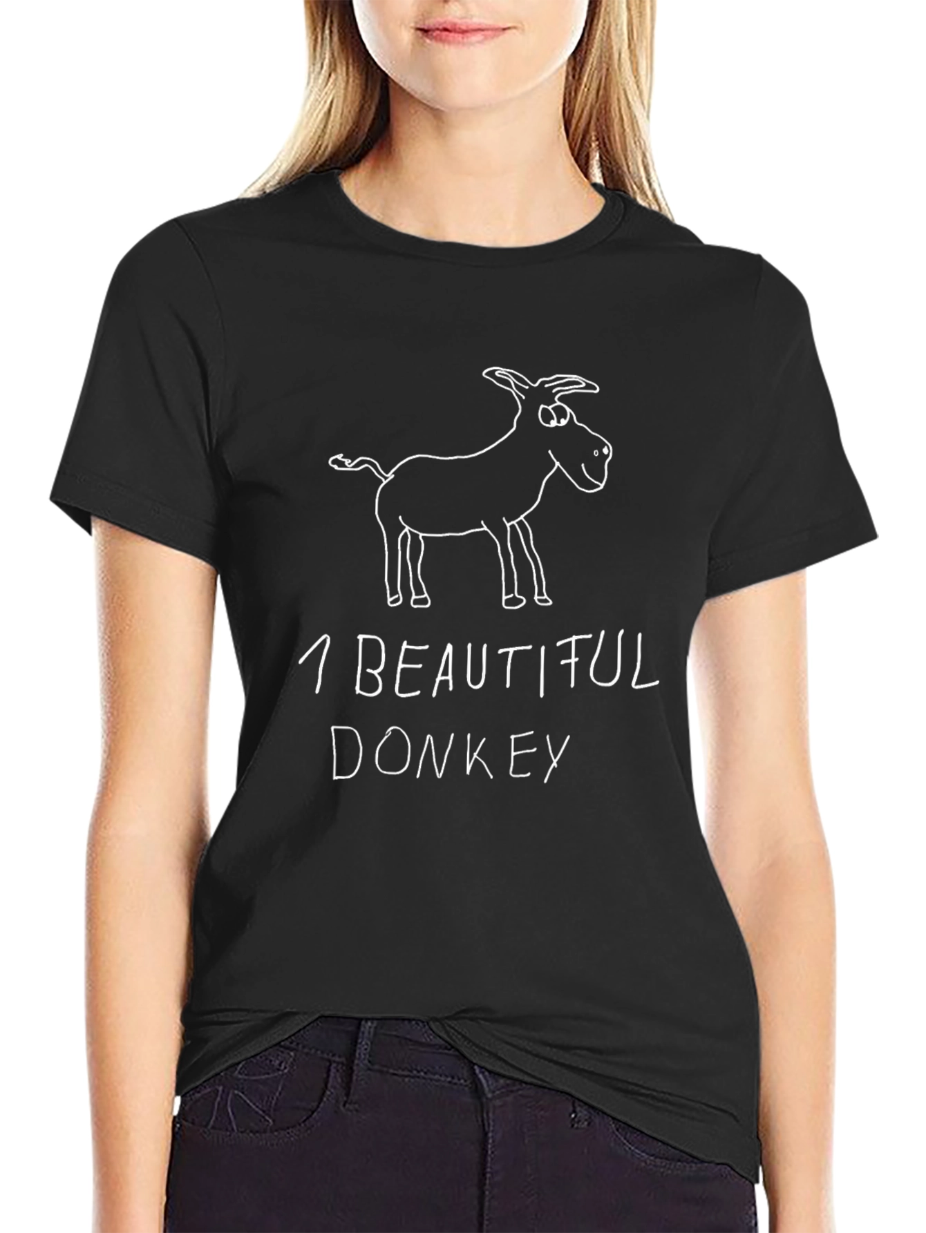 One Beautiful Donkey Black T-Shirt