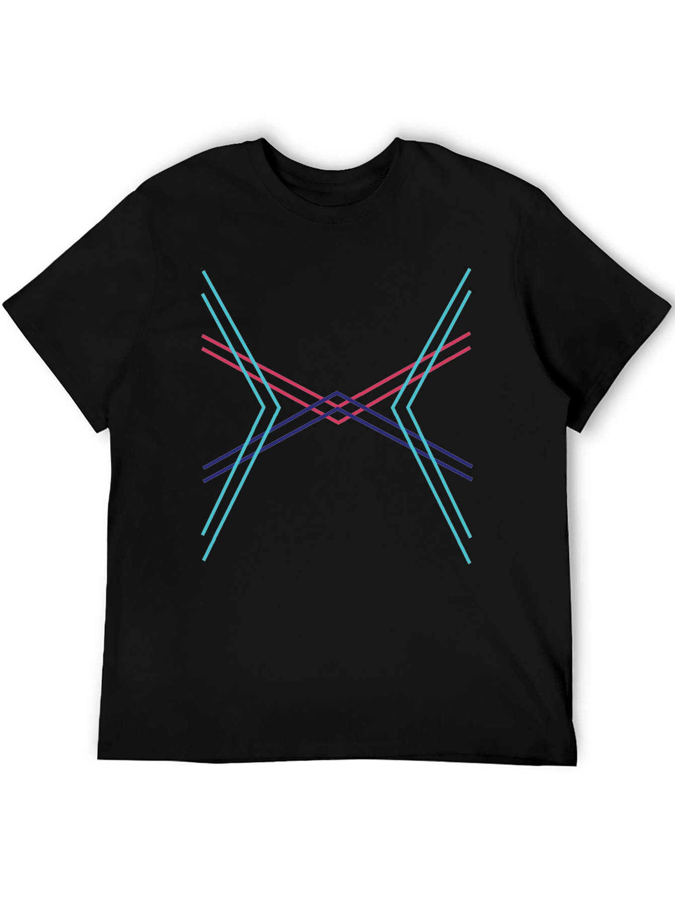 Abstract Geometric Lines Graphic Tee - Modern Design