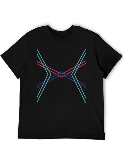 Abstract Geometric Lines Graphic Tee - Modern Design