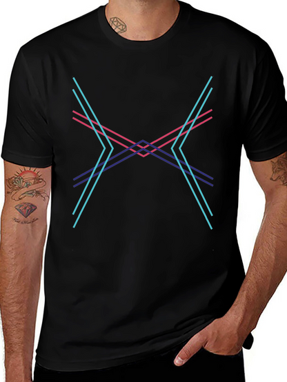 Abstract Geometric Lines Graphic Tee - Modern Design
