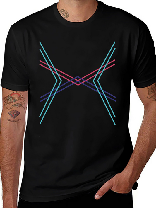 Abstract Geometric Lines Graphic Tee - Modern Design