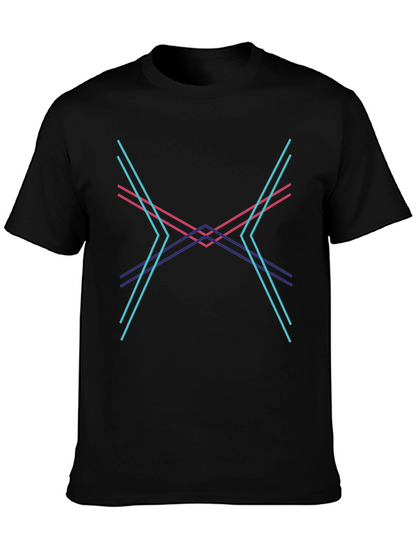 Abstract Geometric Lines Graphic Tee - Modern Design