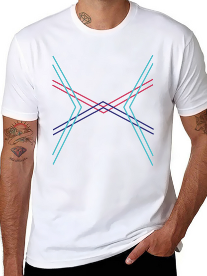 Abstract Geometric Lines Graphic Tee - Modern Design