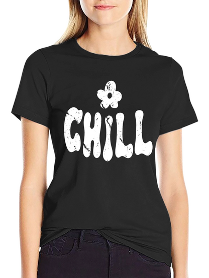 Chill Graphic Print Black T-Shirt