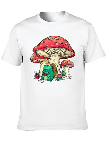Mushroom House Frog Knitter Graphic Tee