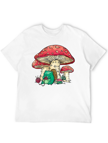 Mushroom House Frog Knitter Graphic Tee