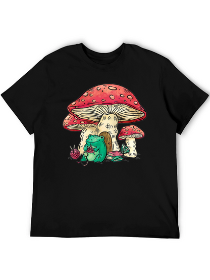 Mushroom House Frog Knitter Graphic Tee