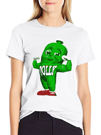Funny Muscle Green Bottle Cartoon Black T-Shirt