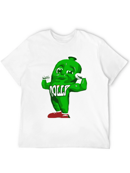 Funny Muscle Green Bottle Cartoon Black T-Shirt
