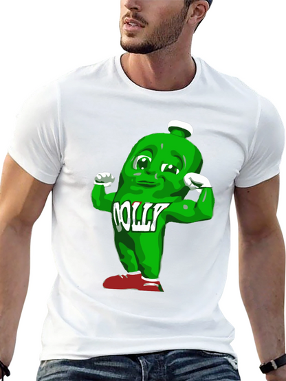 Funny Muscle Green Bottle Cartoon Black T-Shirt