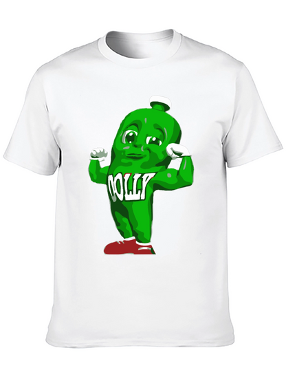 Funny Muscle Green Bottle Cartoon Black T-Shirt