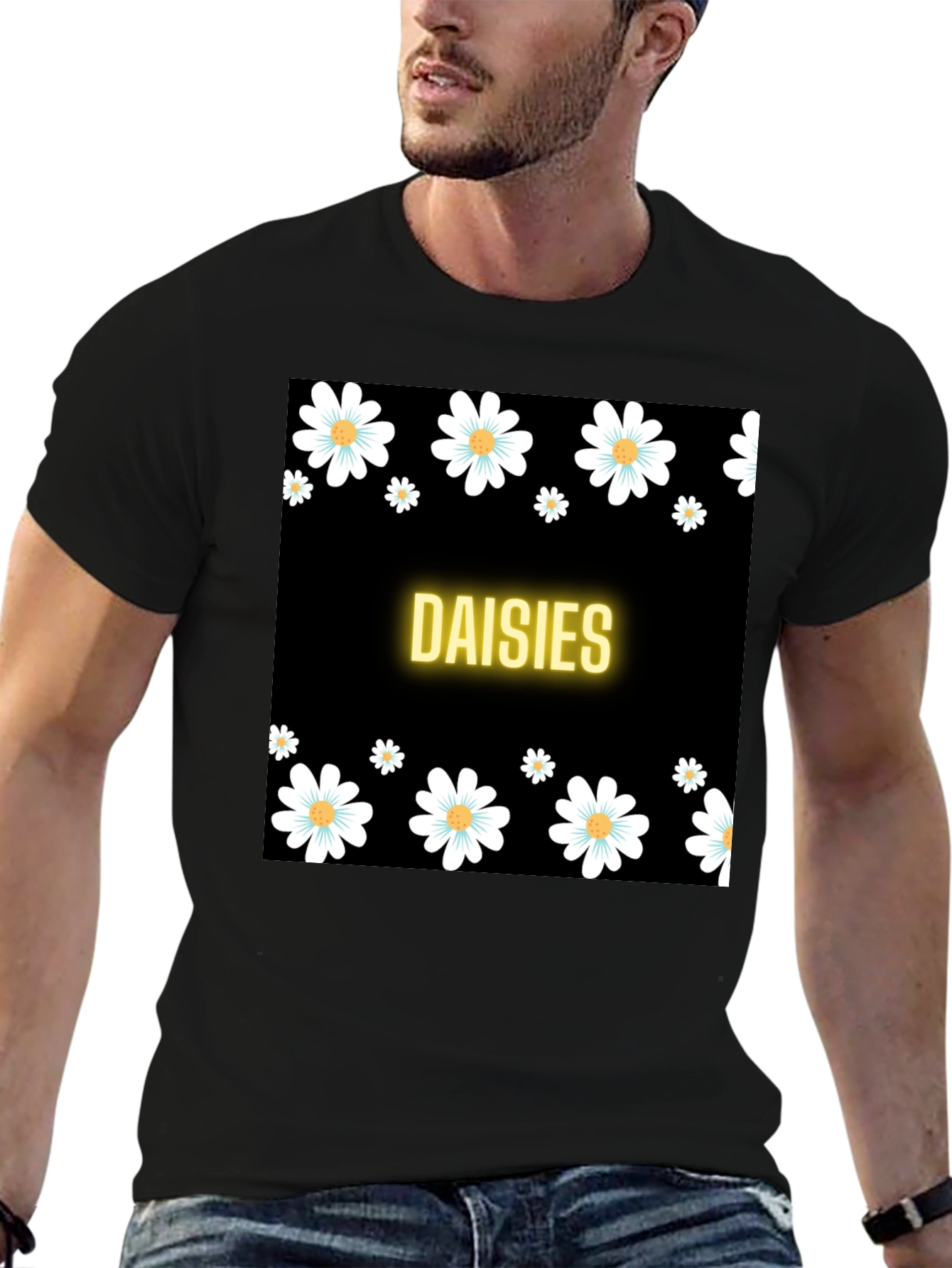 Daisies Black T-Shirt
