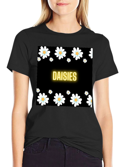 Daisies Black T-Shirt