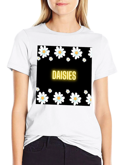 Daisies Black T-Shirt