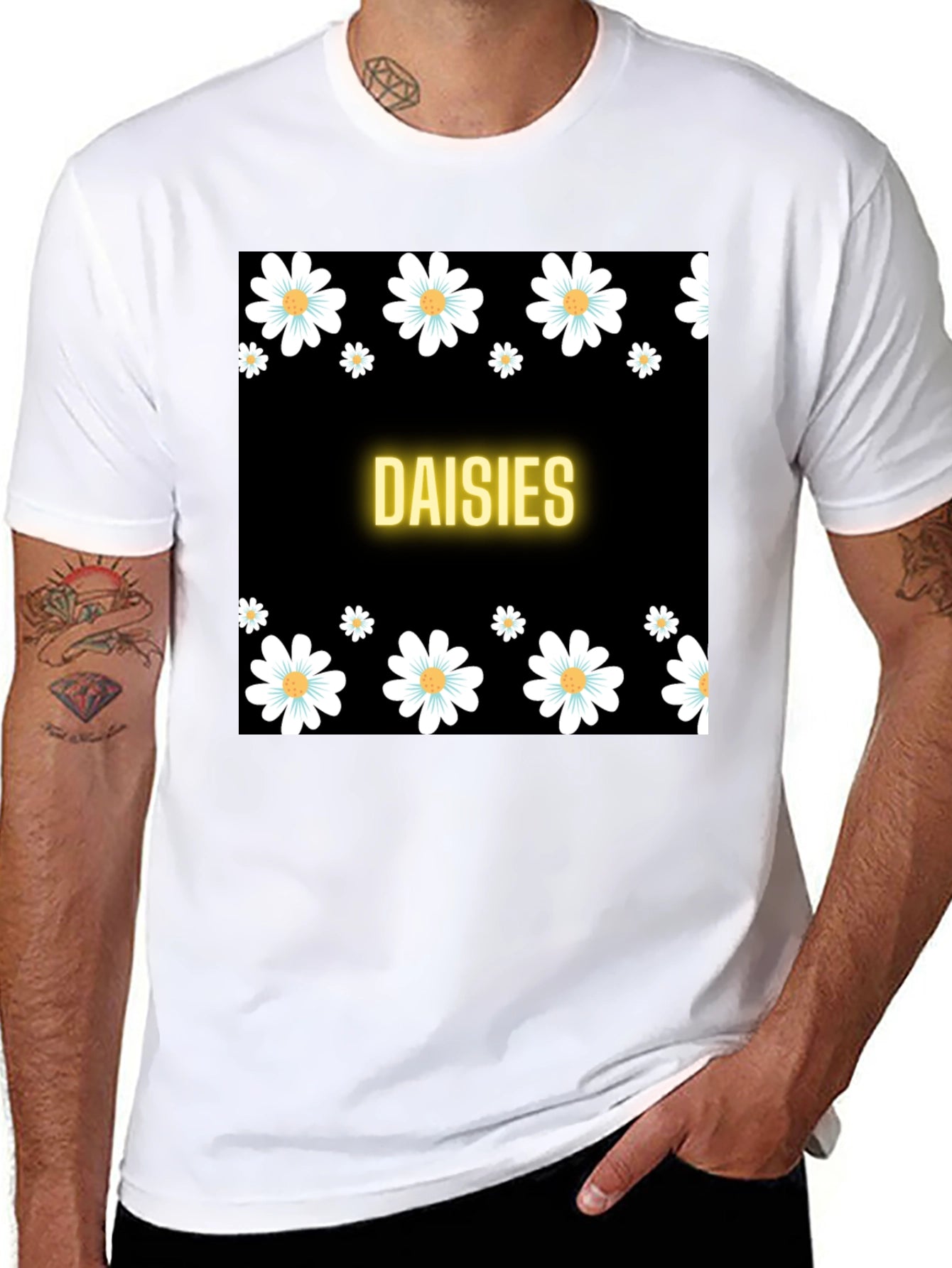 Daisies Black T-Shirt