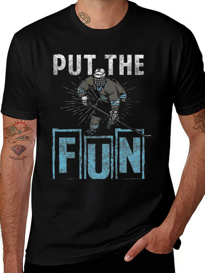 Put The Fun In Hockey Black Graphic Tee