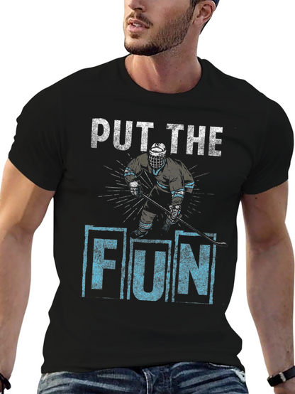 Put The Fun In Hockey Black Graphic Tee