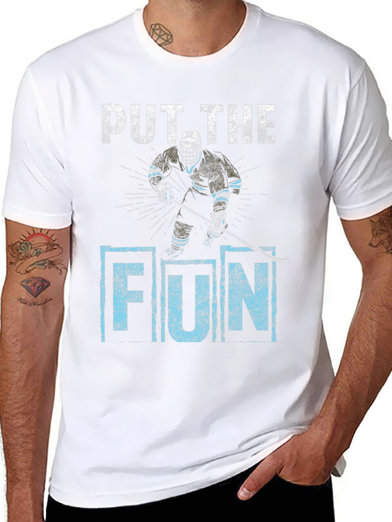 Put The Fun In Hockey Black Graphic Tee