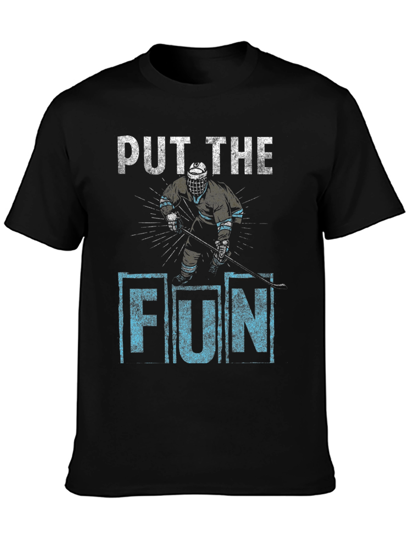 Put The Fun In Hockey Black Graphic Tee