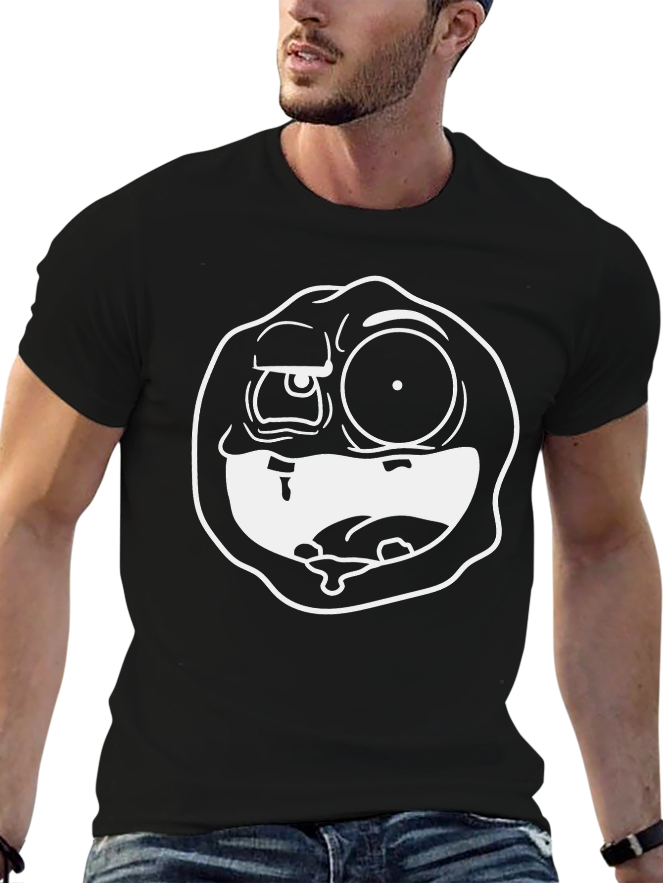Funny Face Graphic Black T-Shirt