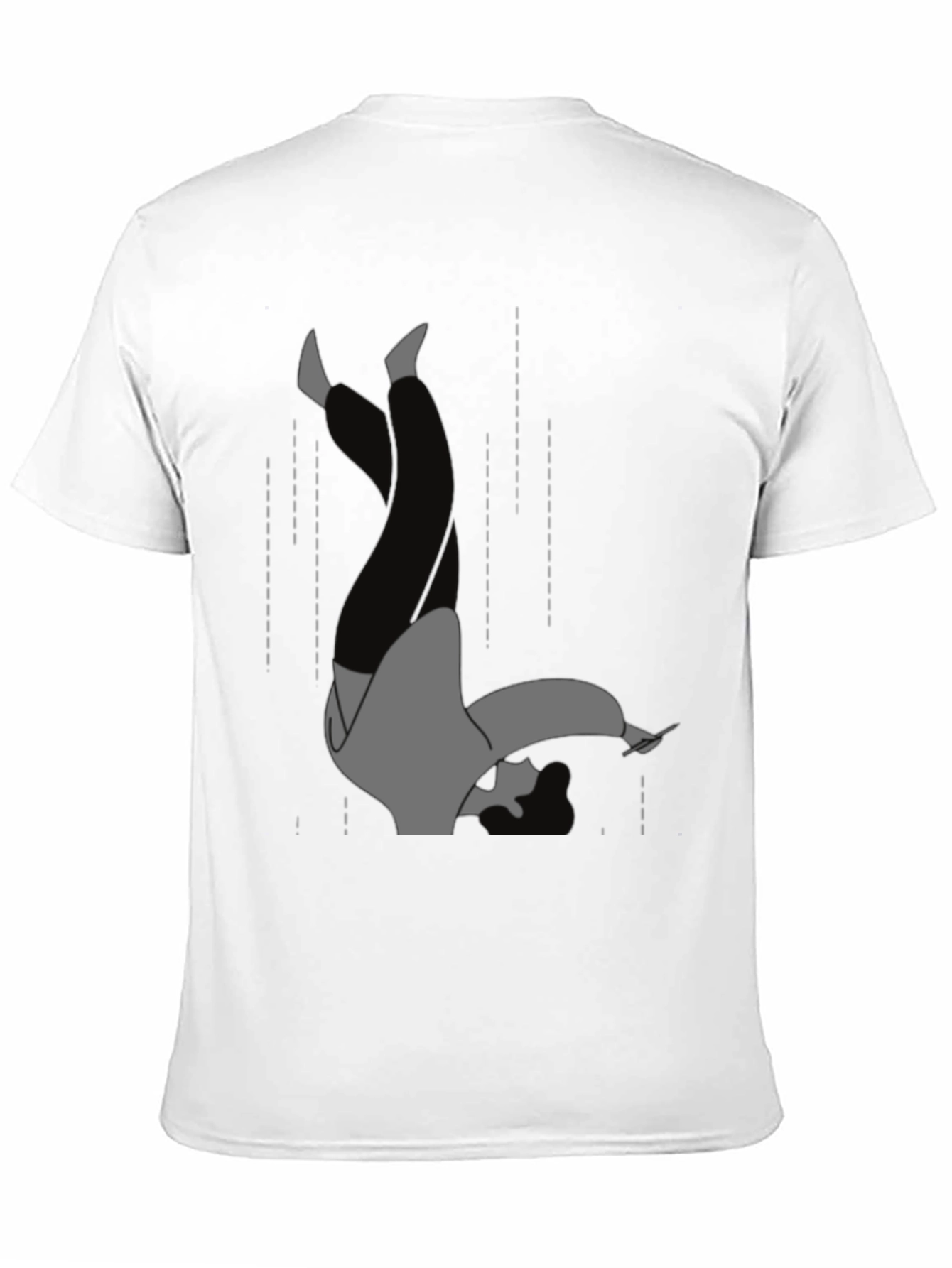 Falling Man Graphic Tee - Black Cotton T-Shirt