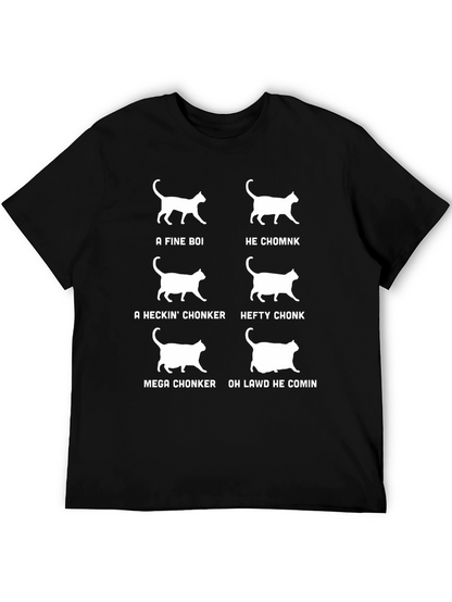 Funny Cat Chonk Chart Graphic T-Shirt