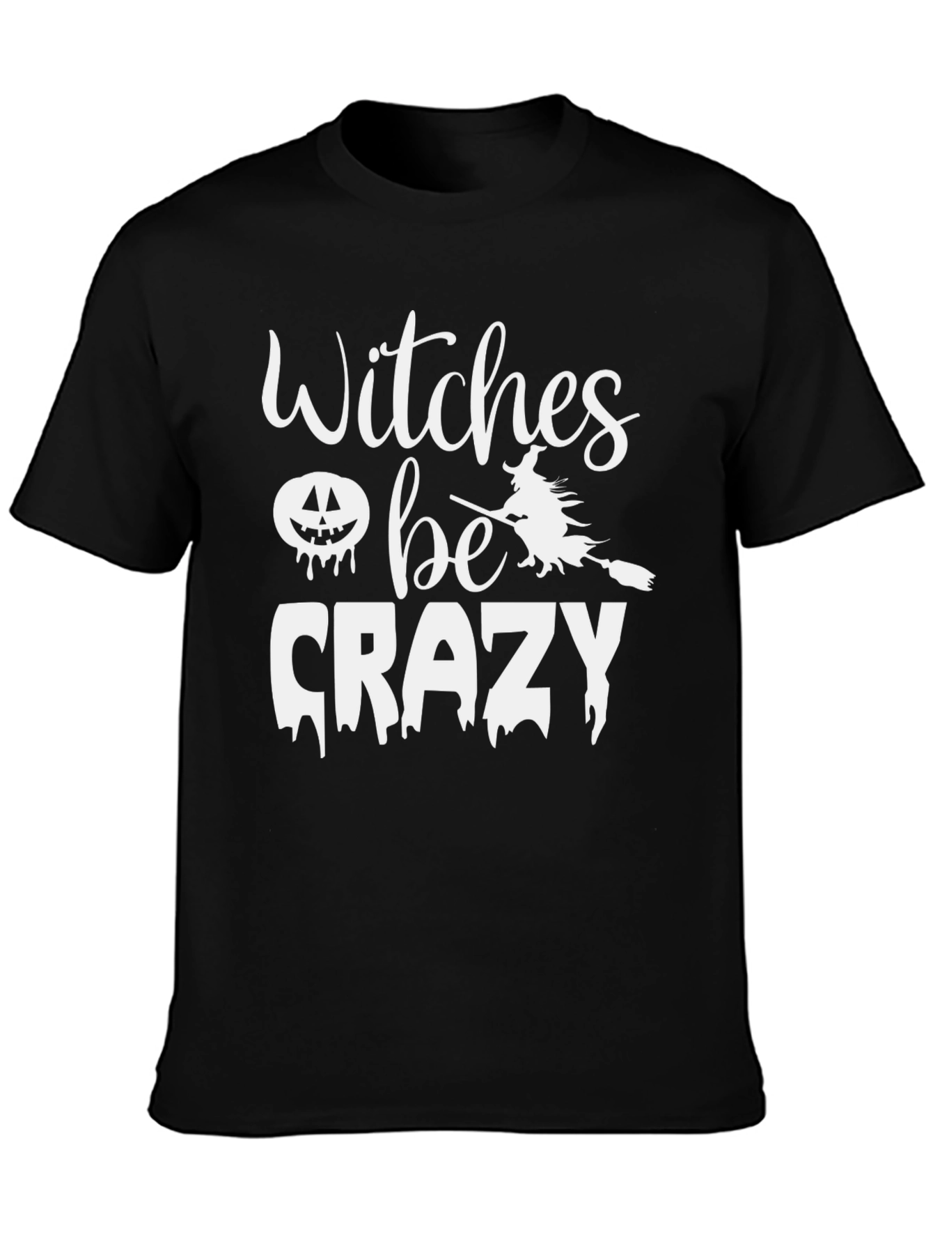 Witches Be Crazy Halloween Graphic Tee - Black