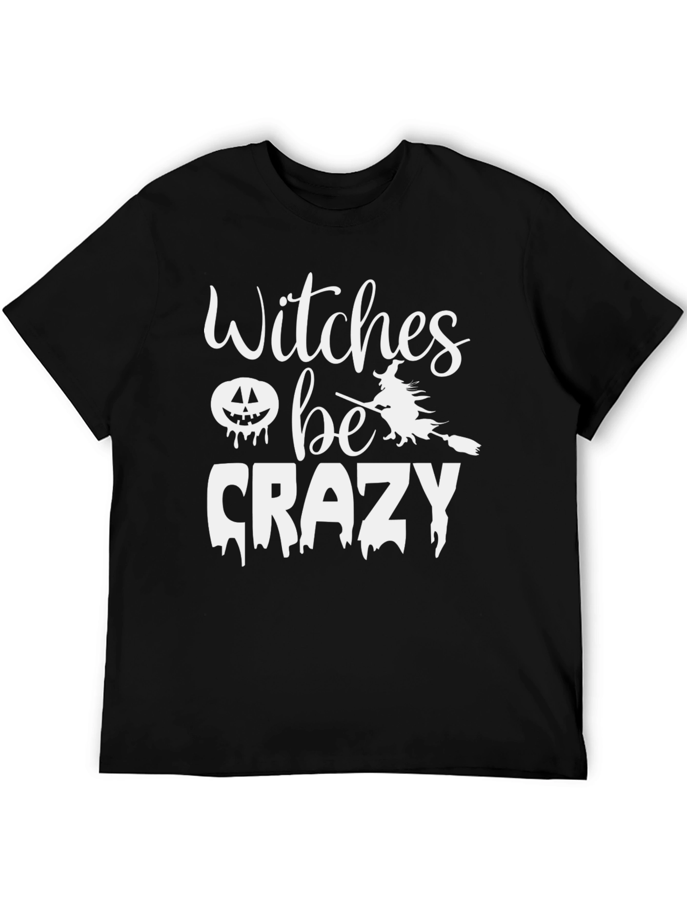 Witches Be Crazy Halloween Graphic Tee - Black