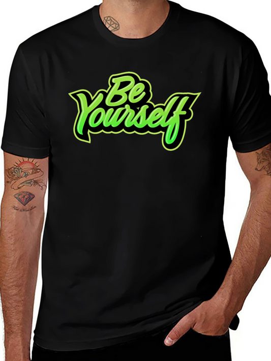 Be Yourself Graphic Print Crew Neck T-Shirt