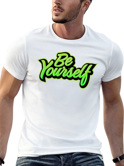 Be Yourself Graphic Print Crew Neck T-Shirt