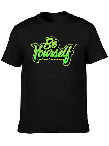 Be Yourself Graphic Print Crew Neck T-Shirt