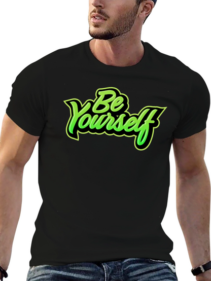 Be Yourself Graphic Print Crew Neck T-Shirt