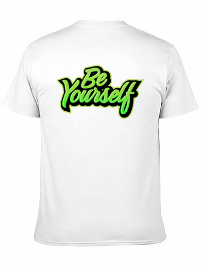 Be Yourself Graphic Print Crew Neck T-Shirt
