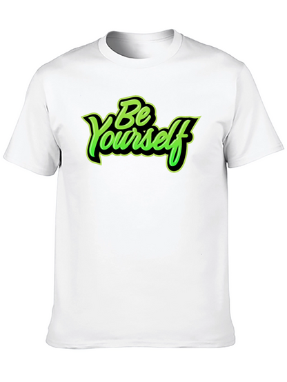Be Yourself Graphic Print Crew Neck T-Shirt