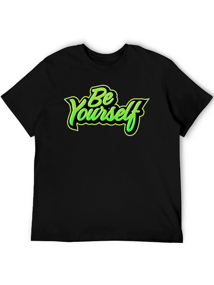 Be Yourself Graphic Print Crew Neck T-Shirt