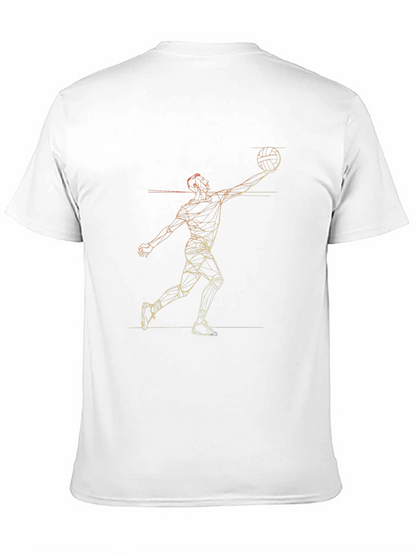 Geometric Basketball Player Black T-Shirt