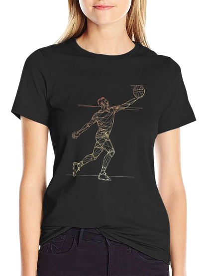 Geometric Basketball Player Black T-Shirt