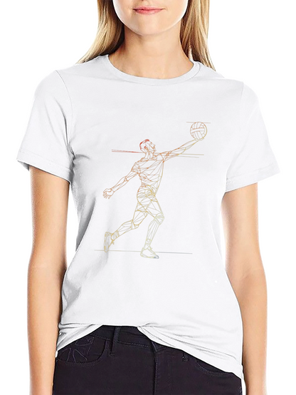 Geometric Basketball Player Black T-Shirt