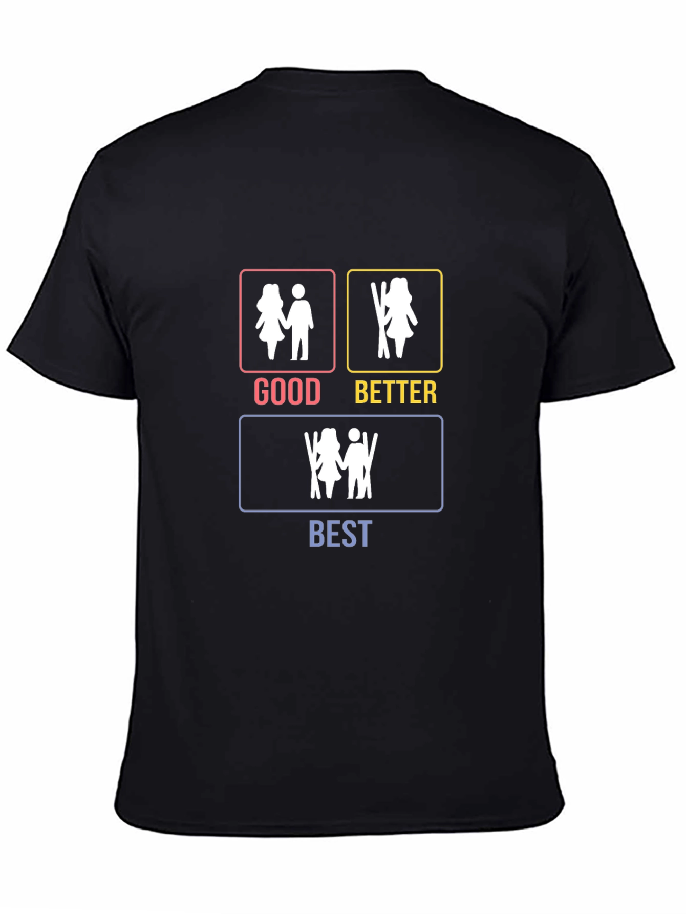 Skiing Couple T-Shirt - Good Better Best Design